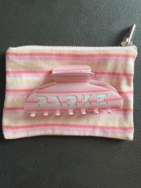 PARKE Pink Striped Claw Hair Clip — Secure Everyday Hold